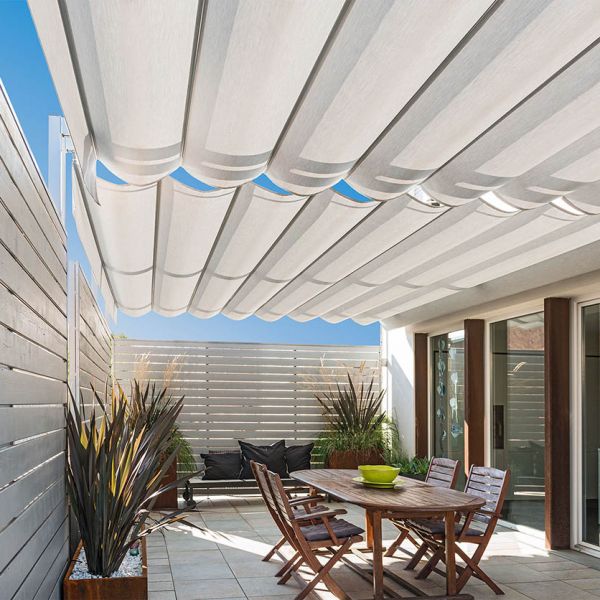 Tenda giardino Nuvola Patio con guida a scorrimento e telo ad onda