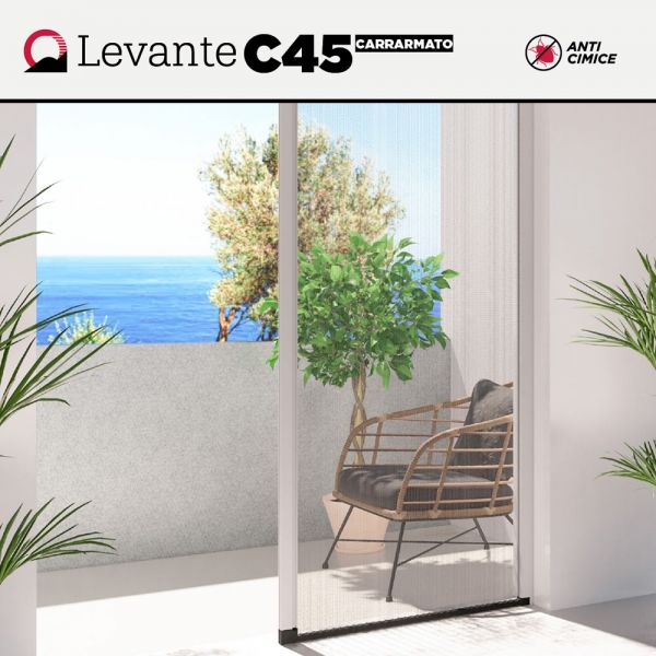 Zanzariera LEVANTE C45 CARRARMATO anti Cimice ad avvolgimento laterale