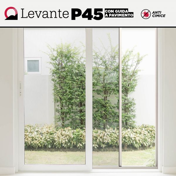Zanzariera laterale anti Cimice LEVANTE P45 con guida a pavimento