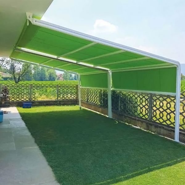 Tenda da Sole Giardino a Scorrimento Laterale Senza Cassonetto per Grandi Spazi