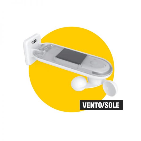 Sensore vento pioggia sole wireless con pannello solare per tapparelle e  tende anemometro Atecnica MS3