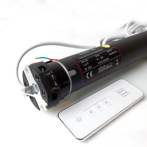 Motore Tech International con finecorsa meccanico e ricevitore per tende e avvolgibili