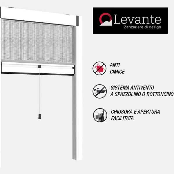 Zanzariera verticale LEVANTE V45 anticimice ad apertura facilitata