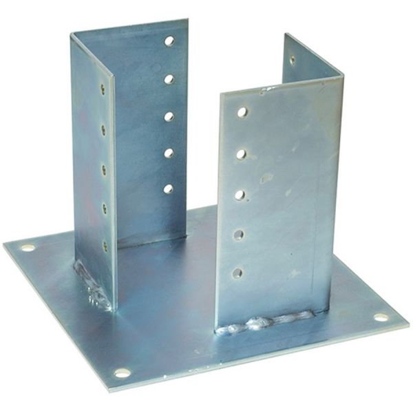 supporto per pilastri con piastra zincata bianca