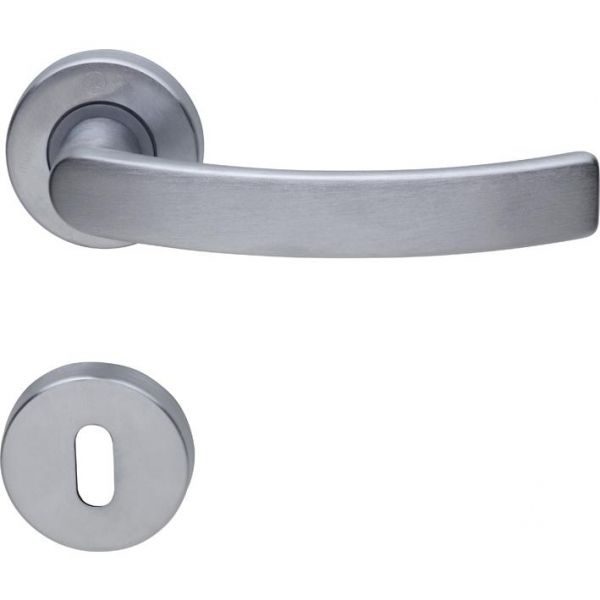 maniglia per porta cromo satinata