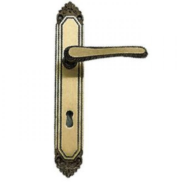 maniglia per porta in ottone bronzato