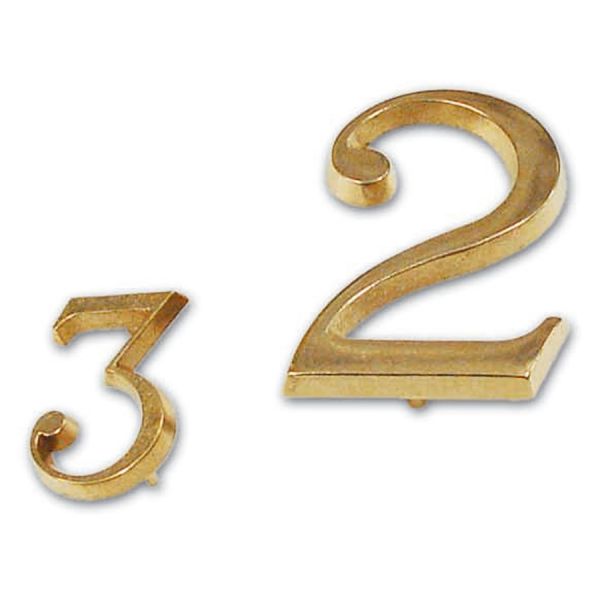 numero in ottone 40 mm. 0-8