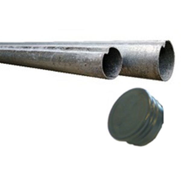 palo tubolare per segnaletica in ferro zincato con tappo