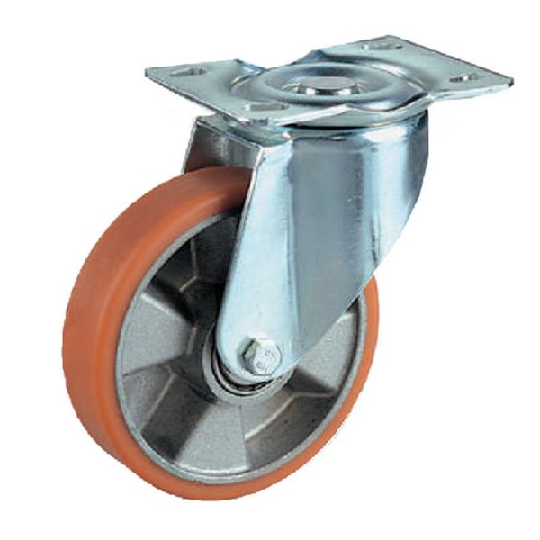 ruota poliuretano piastra girevole