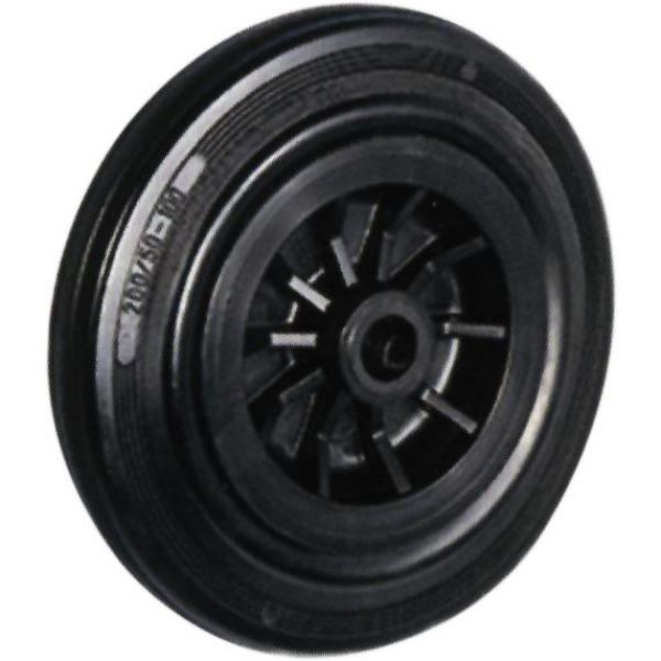 Ruota Gomma misura 160x40mm. 10x8.5cm. asse 20mm. portata 150kg. 521110