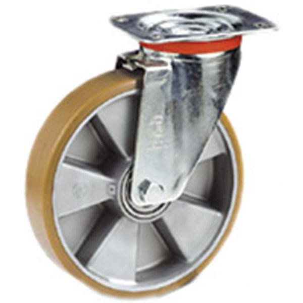 Ruota Poliuretano 080 Art 659301 Piastra Gir.