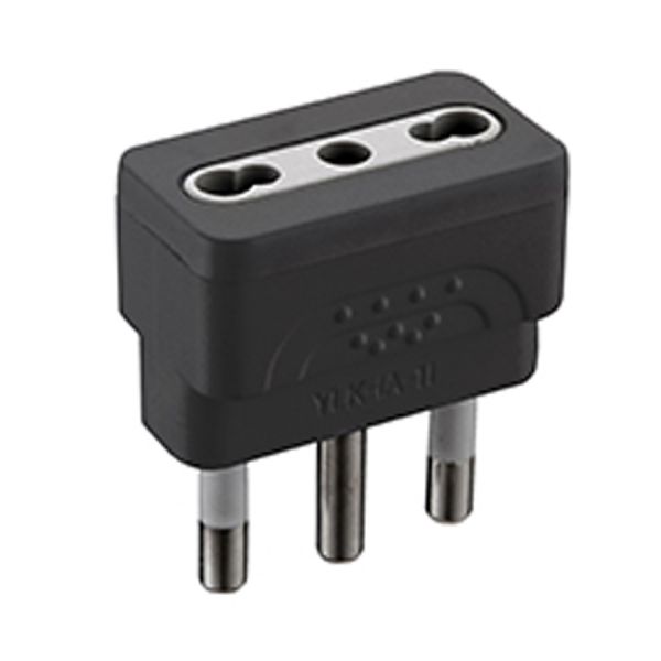 adattatore semplice presa 10/16a grigio