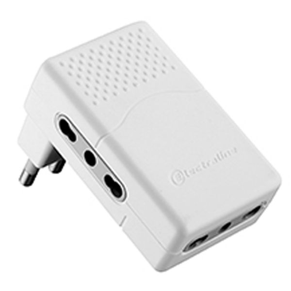 adattatore triplo salvaspazio presa 16a bianco