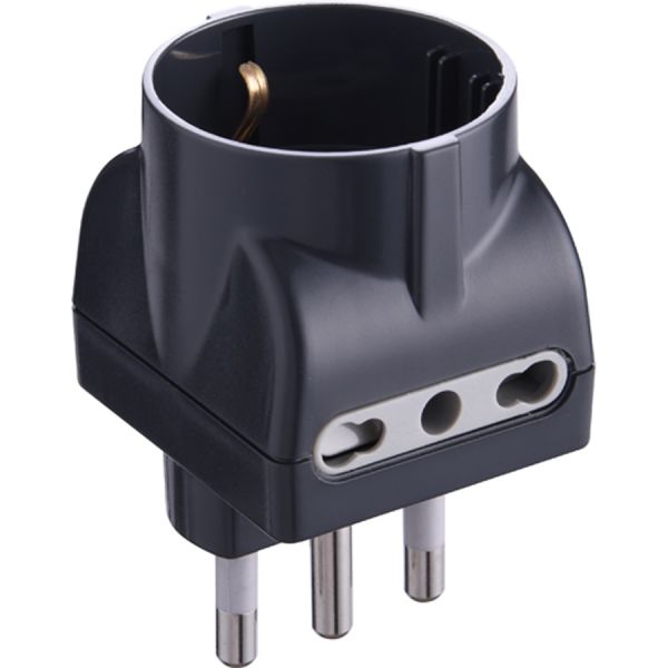 adattatore triplo presa schuko 16a grigio