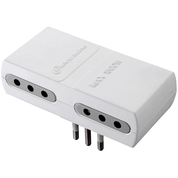 adattatore quadruplo piatto presa 10a bianco
