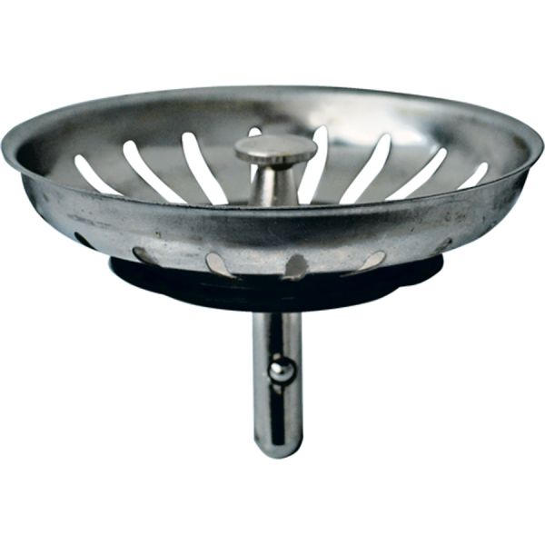 filtro per lavello cromato con pomello