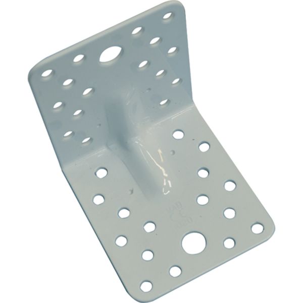 piastra per travi piegata nervata in acciaio bianco 794-b l 90