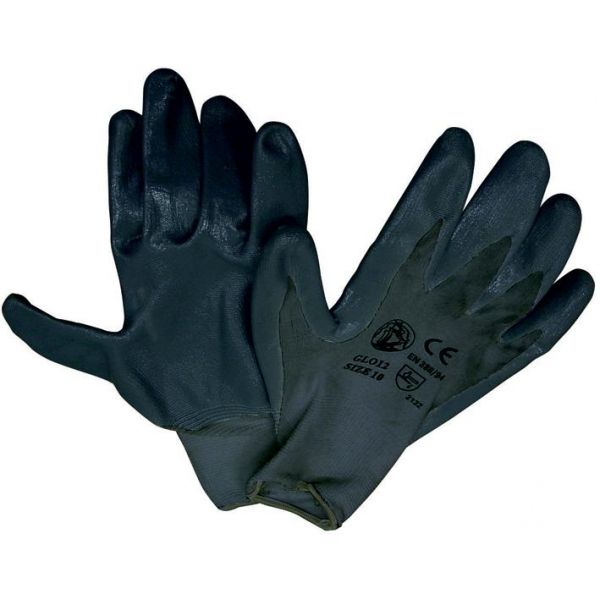 Guanti Lavoro Nitrile Nero Tg 9 C/polsino