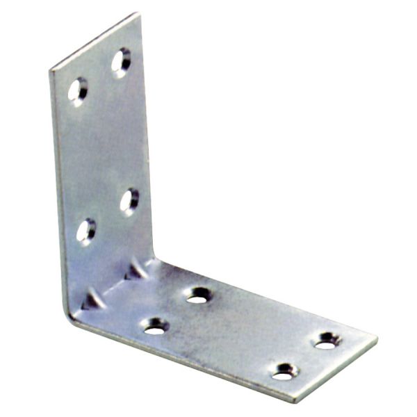 PIASTRINA GIUNZIONE ANGOLARE  20X20MM L30MM NERVATA ZINCATA