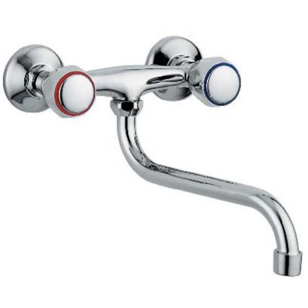 rubinetto a muro per lavello canna a 