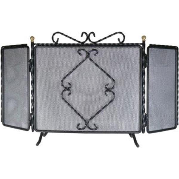 PARASCINTILLE FERRO BATTUTO TRECCIA 3 ANTE 95X50CM (679A)