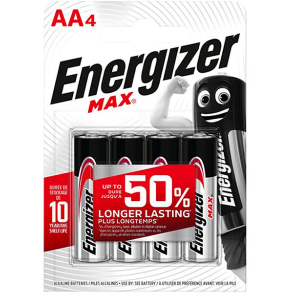 BATTERIE ENERGIZER ALKALINE AA MAX (BL.4PZ) STILO AA 1500