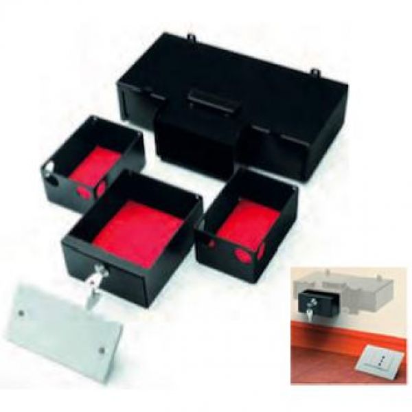 cassaforte a incasso presa elettrica con chiave e 3 cassetti
