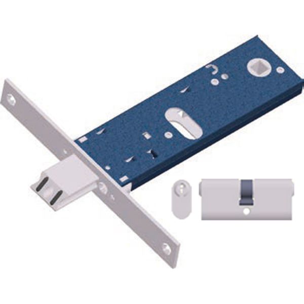 serratura per fasce con cilindro 54 mm e scrocco regolabile omec