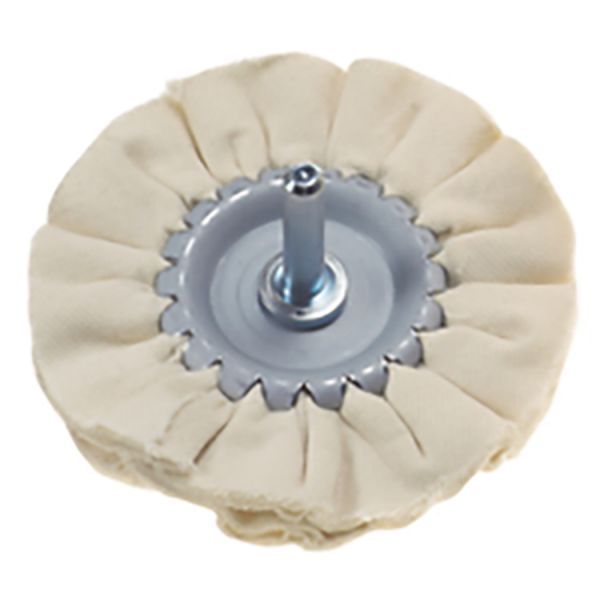 ruota in tessuto per lucidare con gambo 