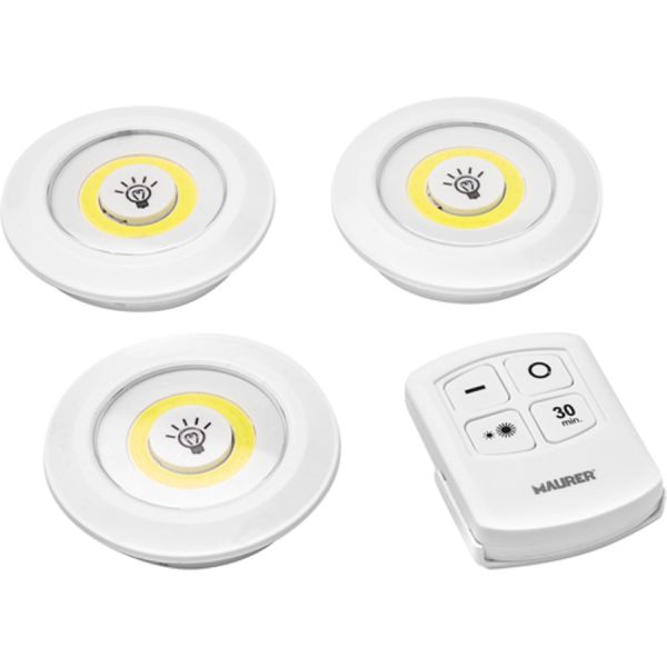 kit 3 luci da armadio led + telecomando maurer