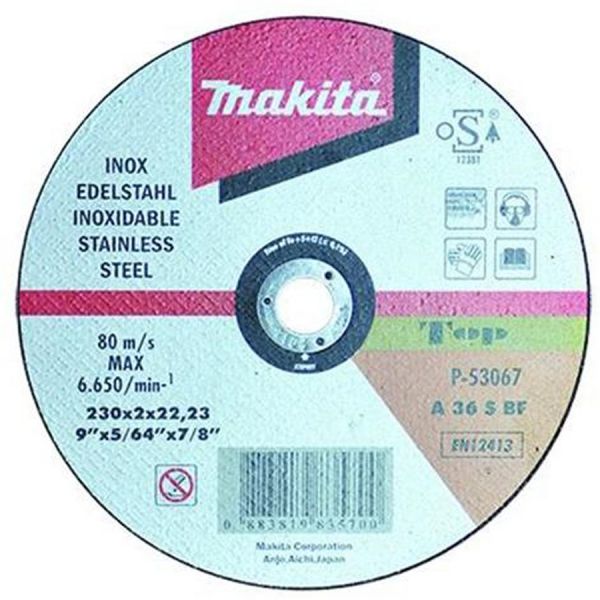mola abrasiva &oslash; 230 mm. per acciaio inox makita