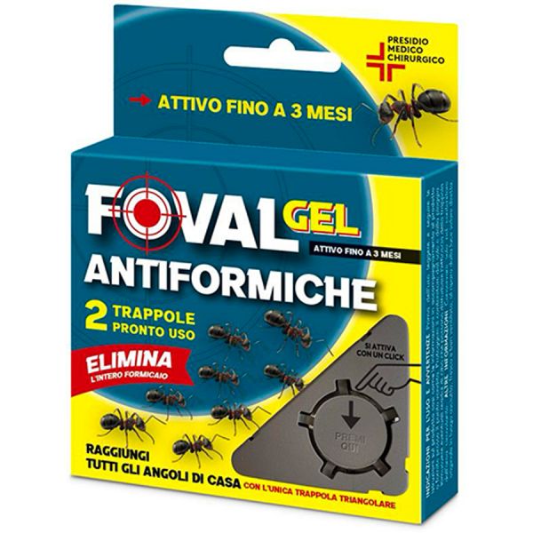 TRAPPOLA TRIANGOLARE FOVAL GEL FORMICHE KOLLANT - CF. BLISTER 2PZ