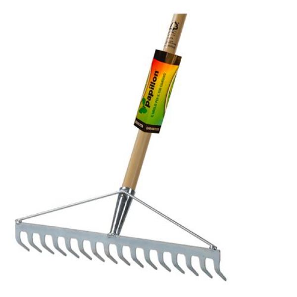 rastrello zincato con manico legno fsc papillon