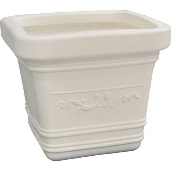 Vaso Quadro Festonato 40x40cm Bianco Dopp.bordo