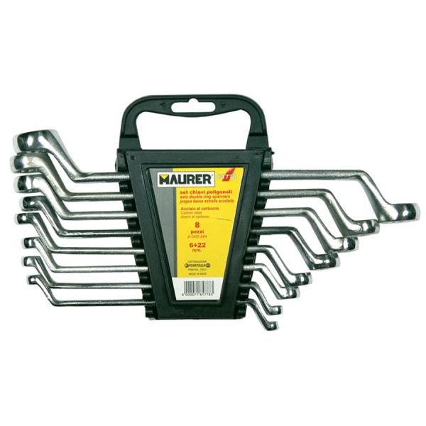 chiavi poligonali doppie in serie 8 pz. al carbonio maurer