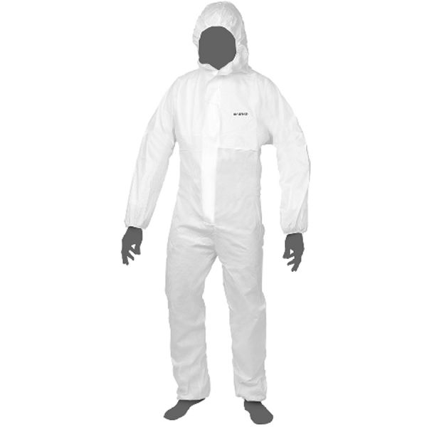 tuta in polipropilene bianco con cerniera maurer