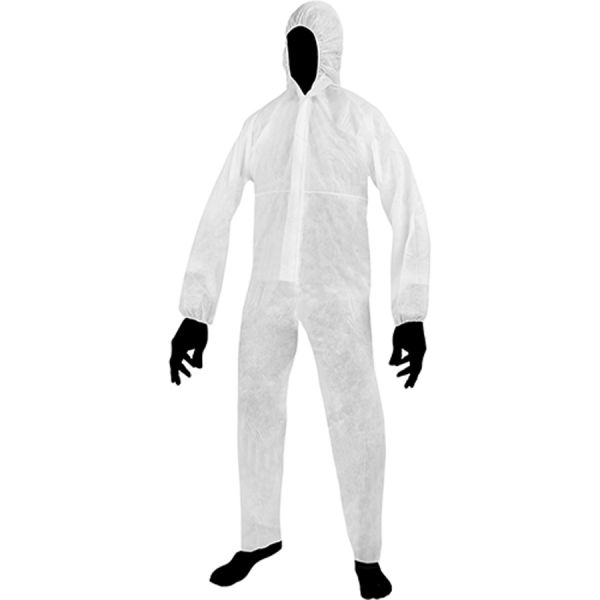 tuta in polipropilene tnt bianco con cerniera maurer
