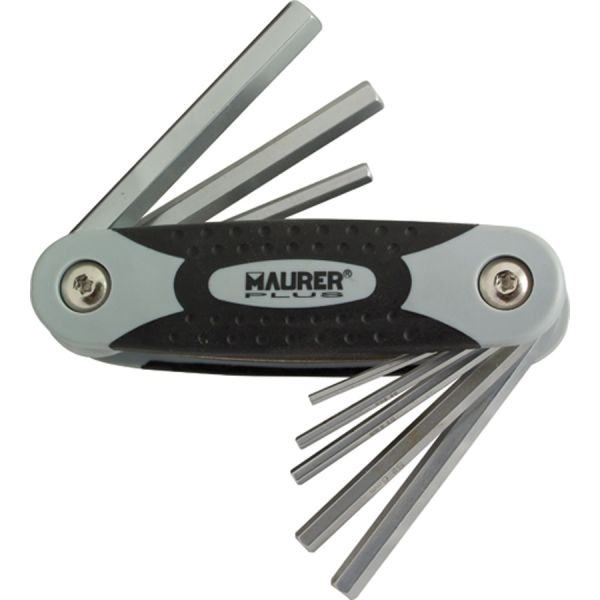 chiavi maschio esagonali in serie 8 pz. pieghevoli maurer plus