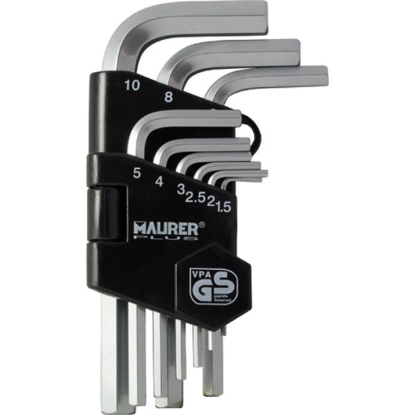 chiavi maschio esagonali in serie 9 pz. maurer plus