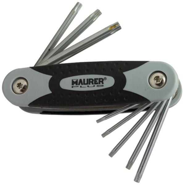 chiavi maschio torx in serie 8 pz. pieghevoli maurer plus