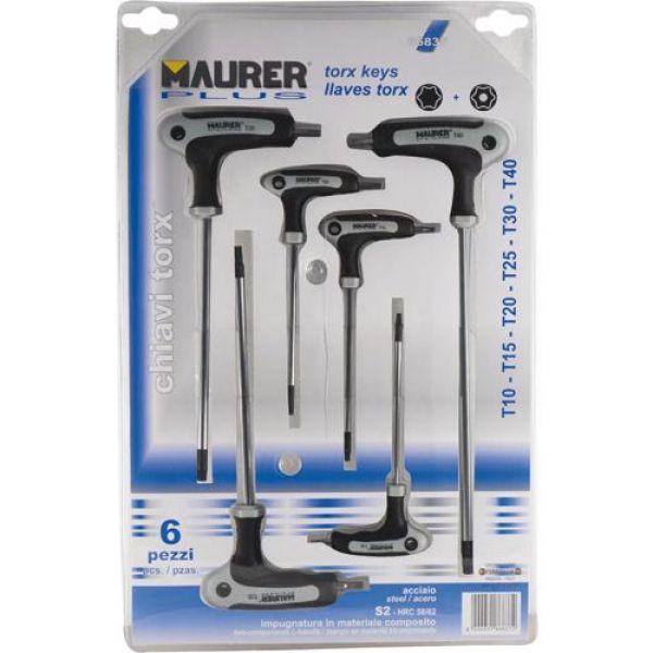 CHIAVI TORX A T IN SERIE MAURER PLUS 6PZ CV - CF. BLISTER