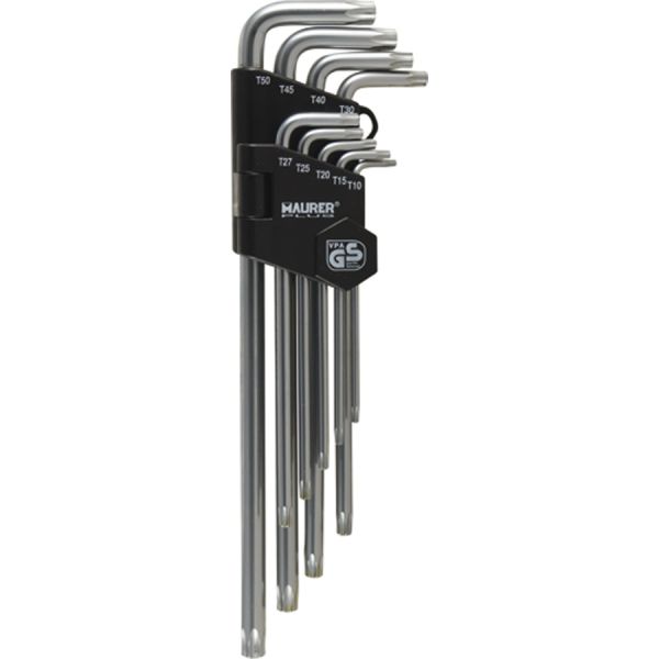 chiavi maschio torx lunghe in serie 9 pz. maurer plus