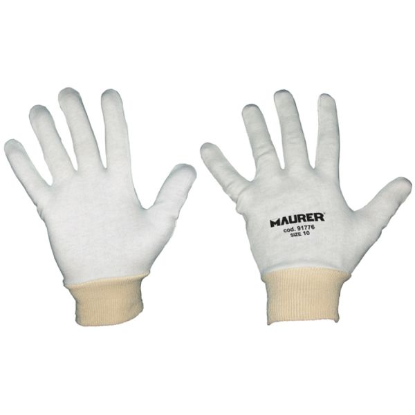 sottoguanto in cotone bianco con polsino maurer