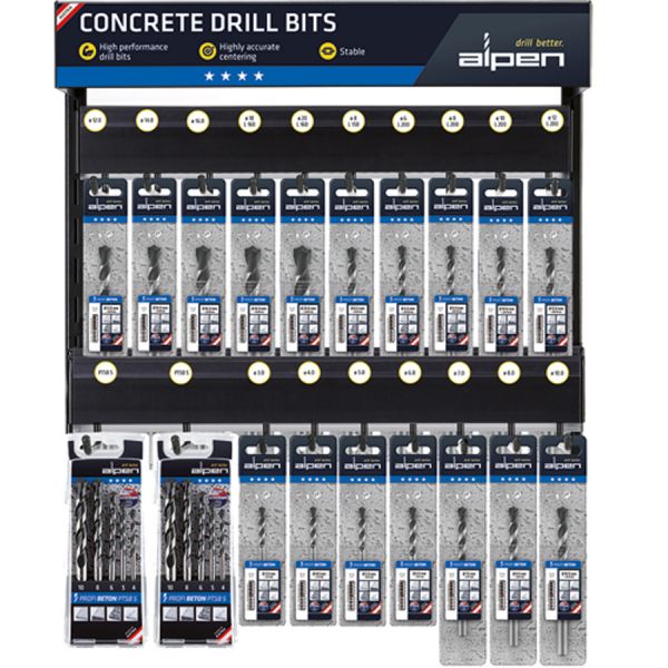 punte in espositore per cemento 