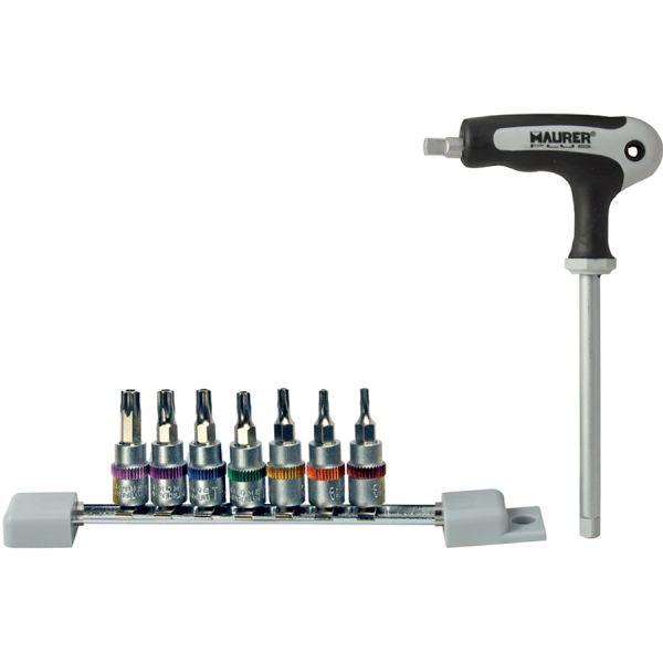 bits in serie 8 pz. per viti torx maurer plus