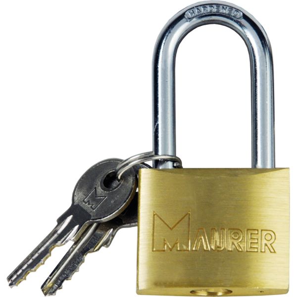 lucchetto ad arco lungo in ottone pesante maurer