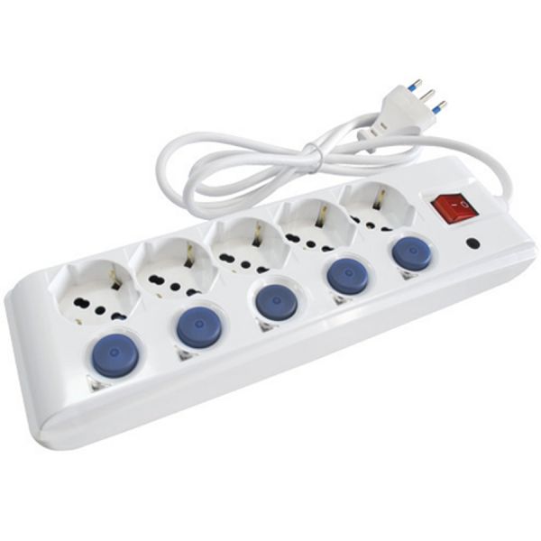 multipresa 5 schuko con inter. indipendenti maurer