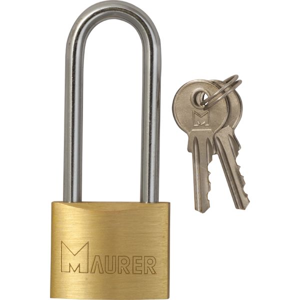lucchetto ad arco extra lungo in ottone pesante maurer