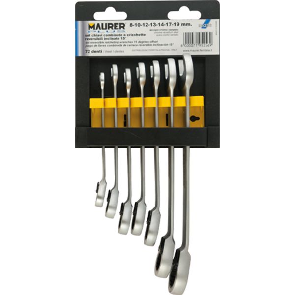 chiavi combinate a cricchetto serie 7 pz maurer plus