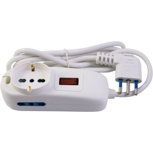 multipresa 1 schuko + 2 bipasso con interruttore maurer